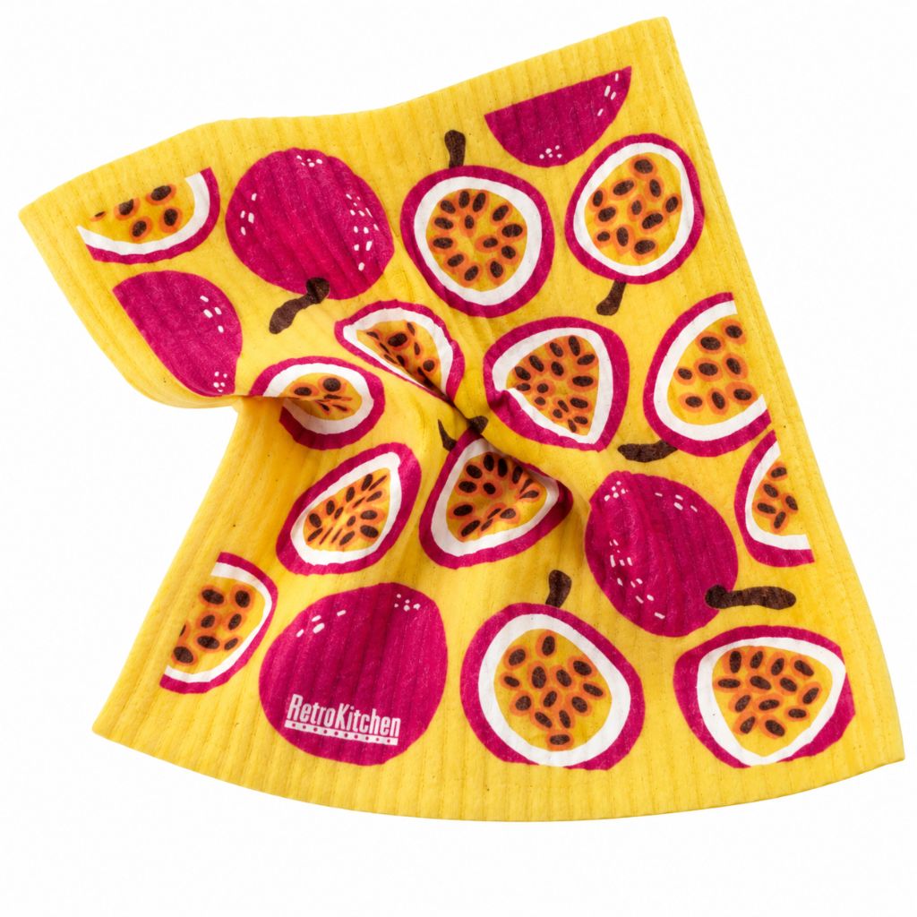 Go-For-Zero-Australia-Retrokitchen-Australia-Cellulouse-Dishcloth-Passionfruit-Scrunch