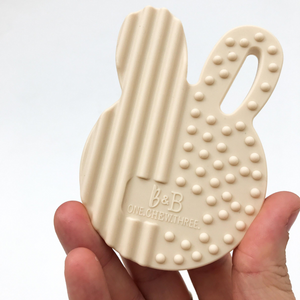 Go-For-Zero-Australia-One-Chew-Three-Australia-Silicone-Bunny-Teether-Cream