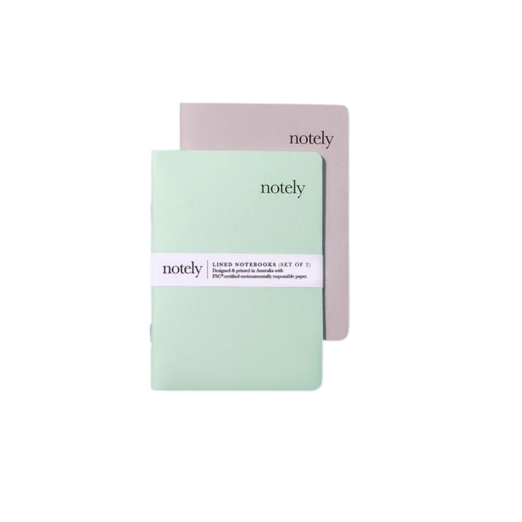 Notely Spearmint & Grey Eco-Friendly Notebook Duo A6 Size