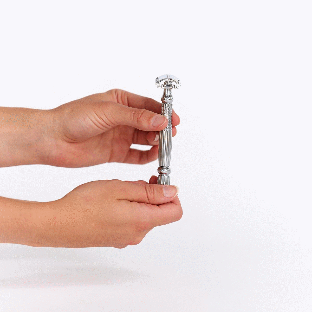 Go-For-Zero-Butterfly-Reusable-Safety-Razor-Silver-Changing-Blades