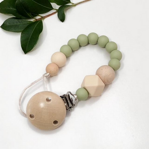Go-For-Zero-Australia-One-Chew-Three-Australia-Silicone-Dummy-Clip-Pale-Olive