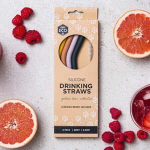 Go-For-Zero-Australia-Ever-Eco-Silicon-Straws-4-Pack-Bent-Autumn-Collection