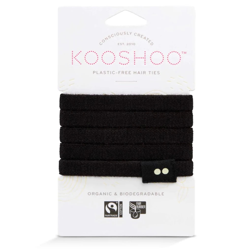 Go-For-Zero-Australia-Kooshoo-Australia-Organic-Plastic-Free-Flat-Hair-Ties-Blacks-5-Pack