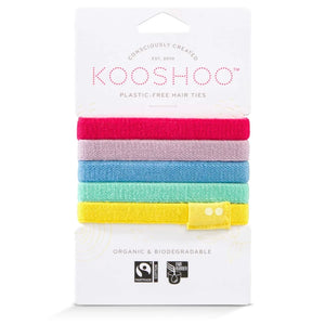 Go-For-Zero-Australia-Kooshoo-Australia-Organic-Plastic-Free-Flat-Hair-Ties-Rainbows-5-Pack
