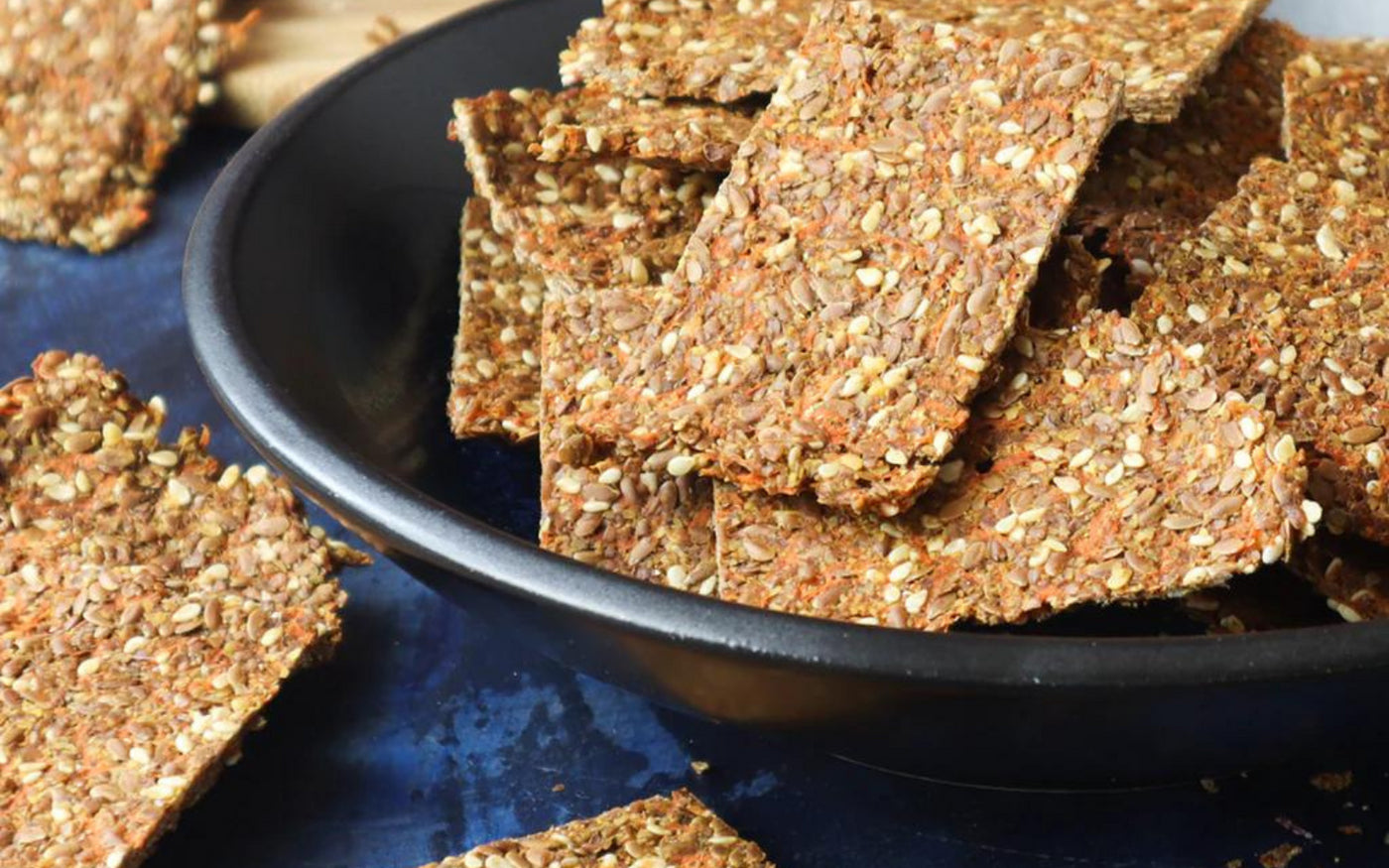 GF & DF Flax Seed Crackers - Go For Zero