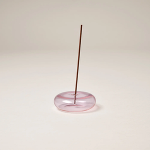 Gentle Habits - Glass Vessel Incense Holder (Amber or Pink )