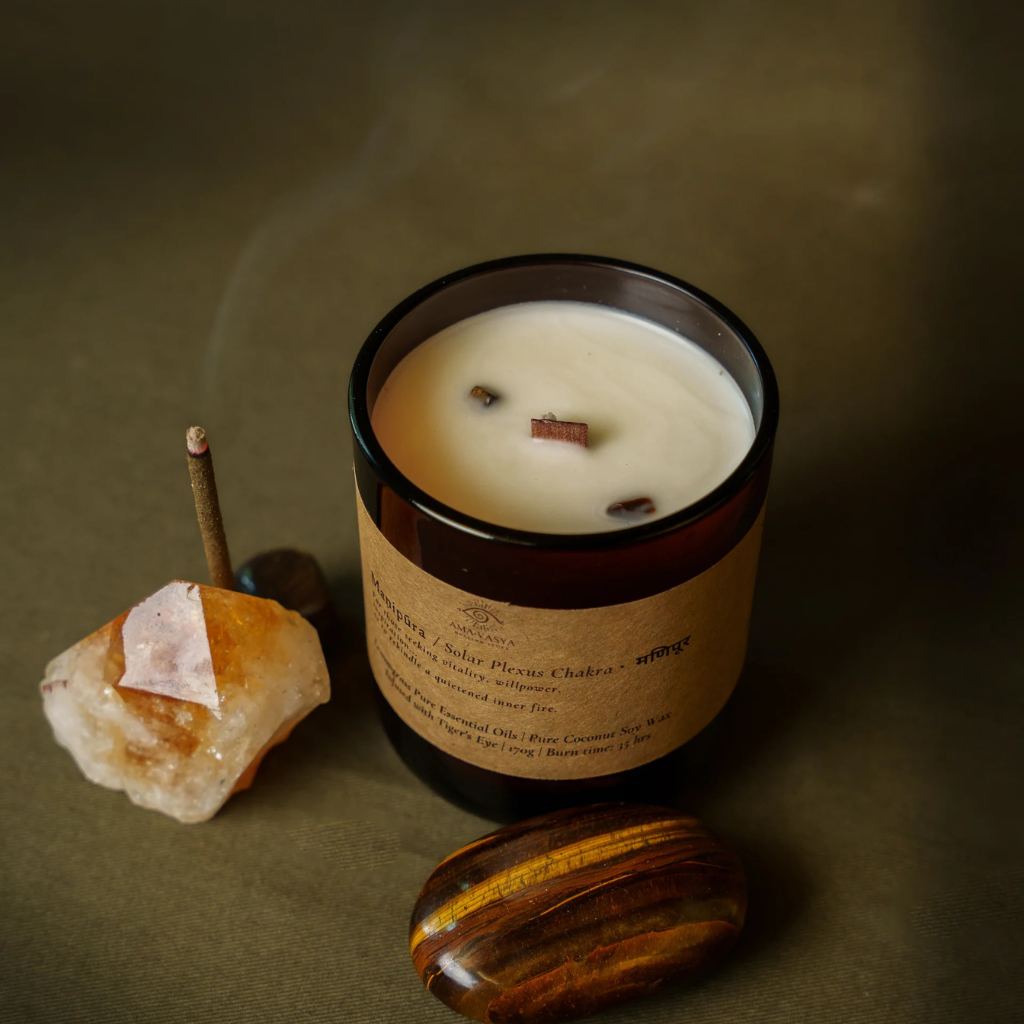 Go-For-Zero-Australia-Amavasya-Solar-Plexus-Manipúra-Chakra-Candle-260g-Refill-Option
