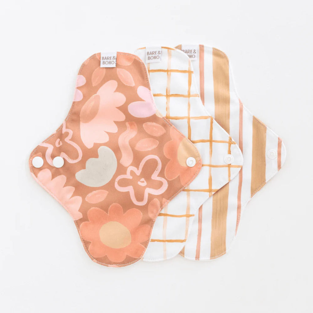 Go-For-Zero-Australia-Bare-And-Boho-Australia-Reusable-Cloth-Pads-Posy-Light-3-Pacck