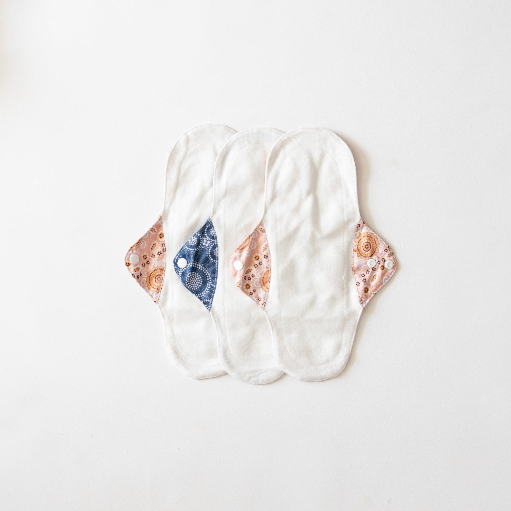 Go-For-Zero-Australia-Bare-And-Boho-Australia-Reusable-Cloth-Pads-Spring-Flower-Medium-3-Pack-Inside