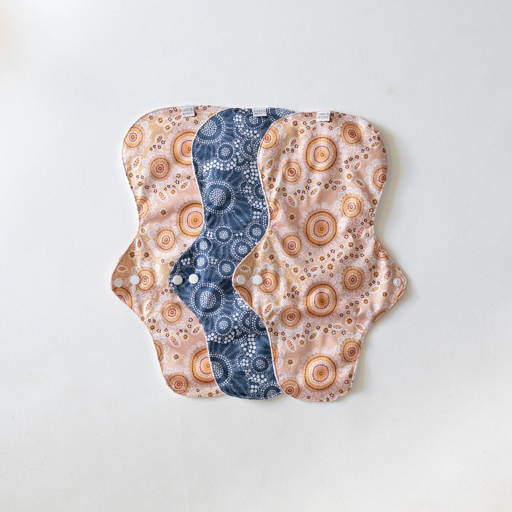 Go-For-Zero-Australia-Bare-And-Boho-Australia-Reusable-Cloth-Pads-Spring-Flower-Ultra-3-Pack