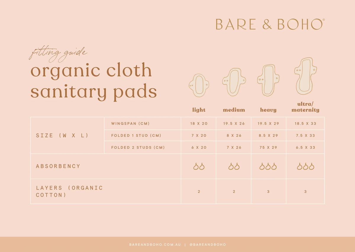 Go-For-Zero-Australia-Bare-And-Boho-Australia-Reusable-Pads-Size-Chart