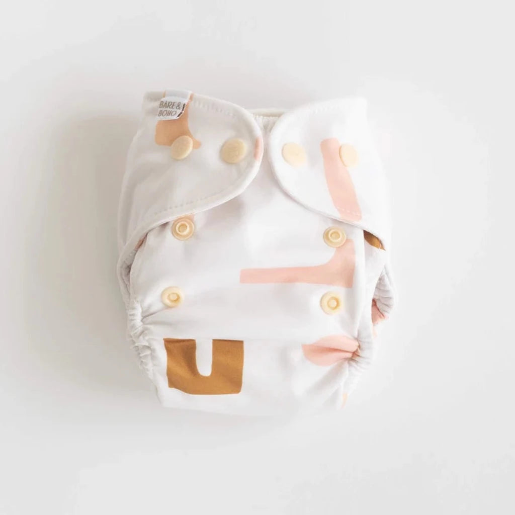 Go-For-Zero-Australia-Bare-And-Boho-Australia-Reusable-Soft-Cover-Nappy-Set-Fresh-Apricot