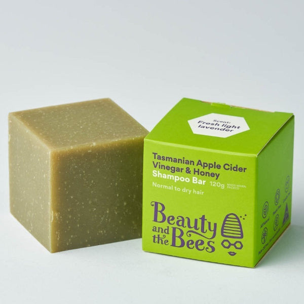 Beauty and the Bees - Tasmanian Apple Cider Vinegar & Honey Shampoo Bar (Normal/Dry hair - 120g)