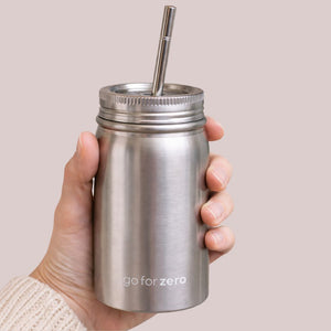 Go-For-Zero-Australia-Double-Wall-Stainless-Steel-Mason-Jar-With-Lid-And-Straw-In-Hand
