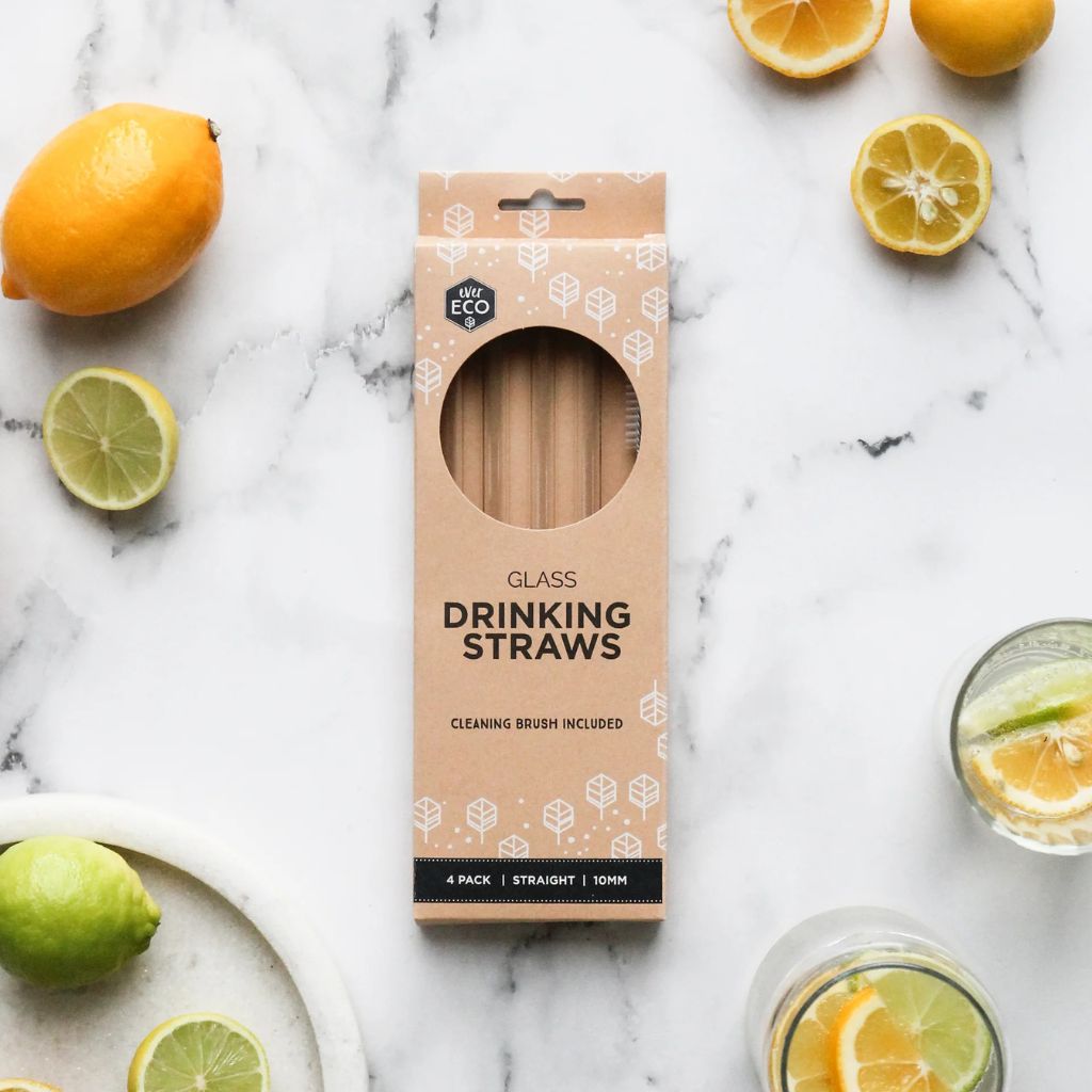 Go-For-Zero-Australia-Ever-Eco-Glass-Straws-4-Pack-Straight-Front