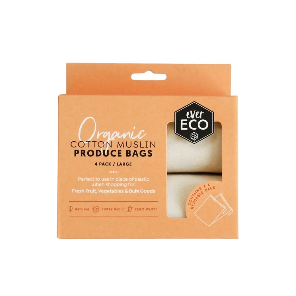 Go-For-Zero-Australia-Ever-Eco-Organic-Cotton-Muslin-Produce-Bags-Set-4-Pack-Front