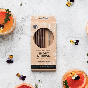 Go-For-Zero-Australia-Ever-Eco-Rose-Gold-Short-Straws-4-Pack-Straight-Front