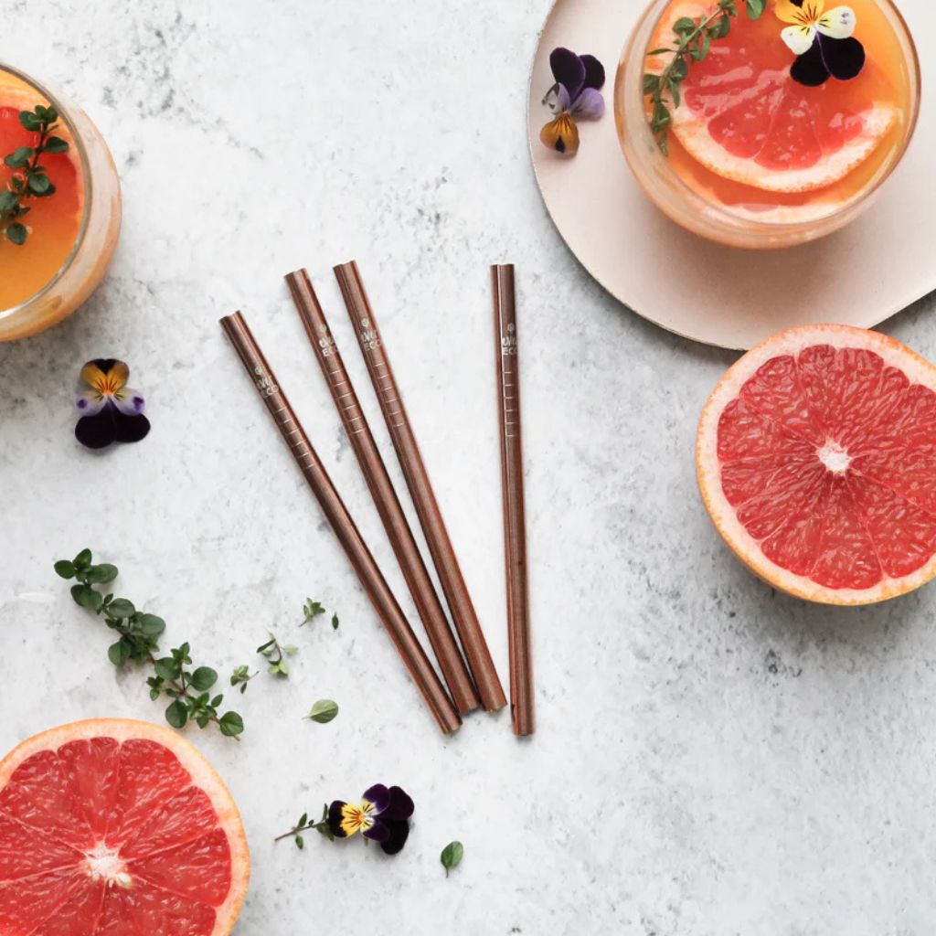 Go-For-Zero-Australia-Ever-Eco-Rose-Gold-Short-Straws-4-Pack-Straight-Styled