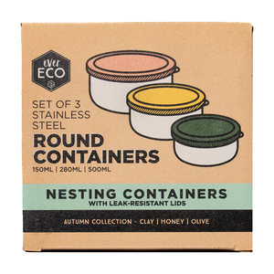 Go-For-Zero-Australia-Ever-Eco-Stainless-Steel-Round-Containers-Autumn-Collection-Set-3-Box