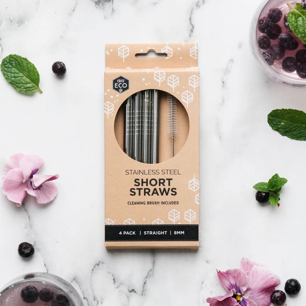 Go-For-Zero-Australia-Ever-Eco-Stainless-Steel-Short-Straws-4-Pack-Straight