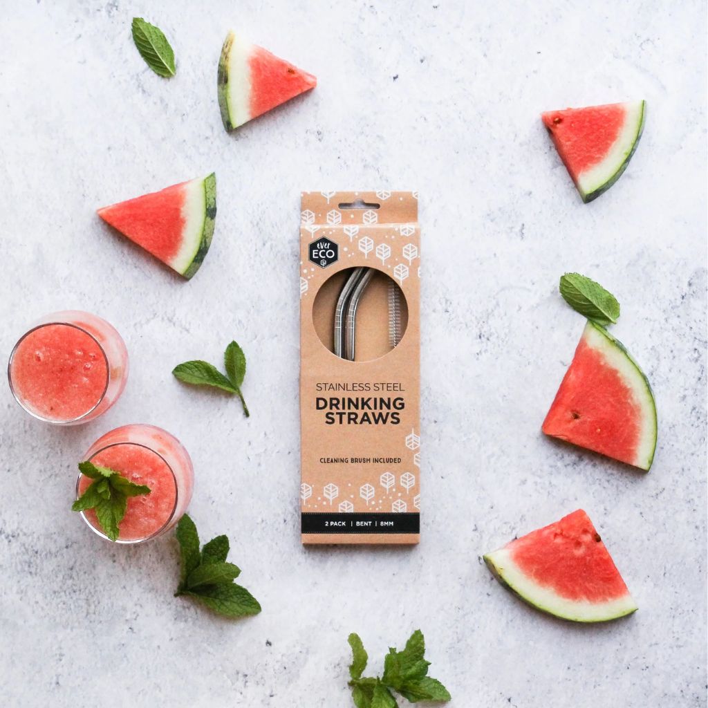 Go-For-Zero-Australia-Ever-Eco-Stainless-Steel-Straws-2-Pack-Bent-Styled