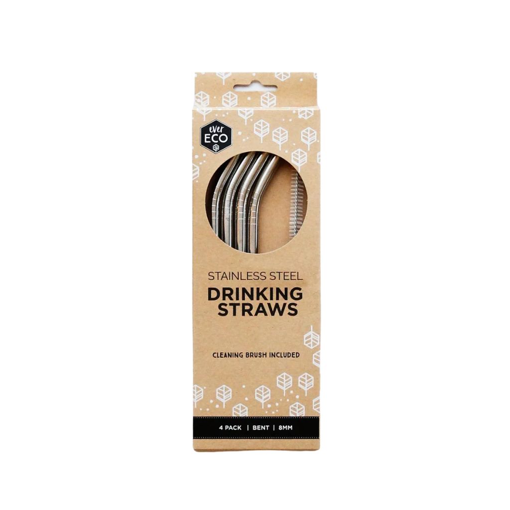 Go-For-Zero-Australia-Ever-Eco-Stainless-Steel-Straws-4-Pack-Bent
