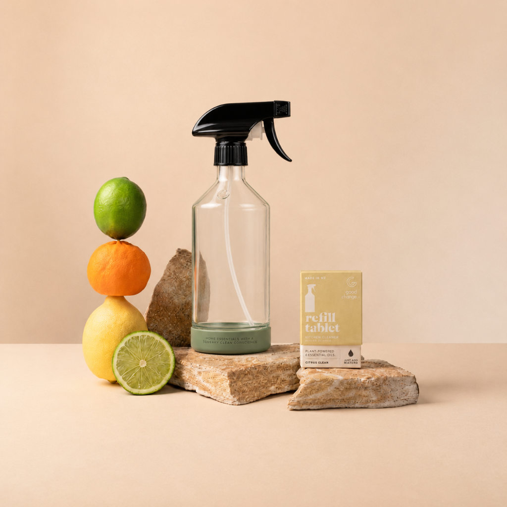 Go-For-Zero-Australia-Good-Change-Store-Australia-Kitchen-Cleaning-Kit-Bottle-And-Tablets-Front-Clear