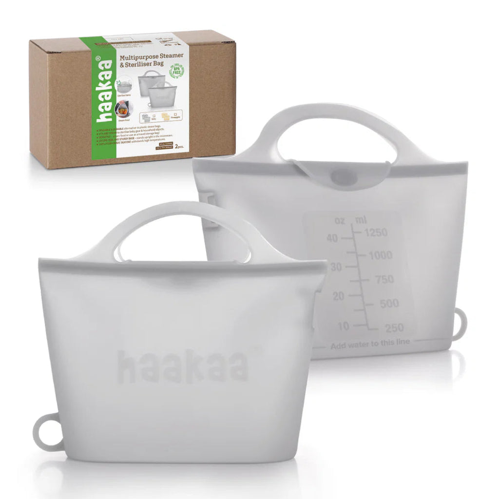 Go-For-Zero-Australia-Haakaa-New-Zealand-Steamer-And-Steriliser-Bag-12500ml-Grey-2-Pack