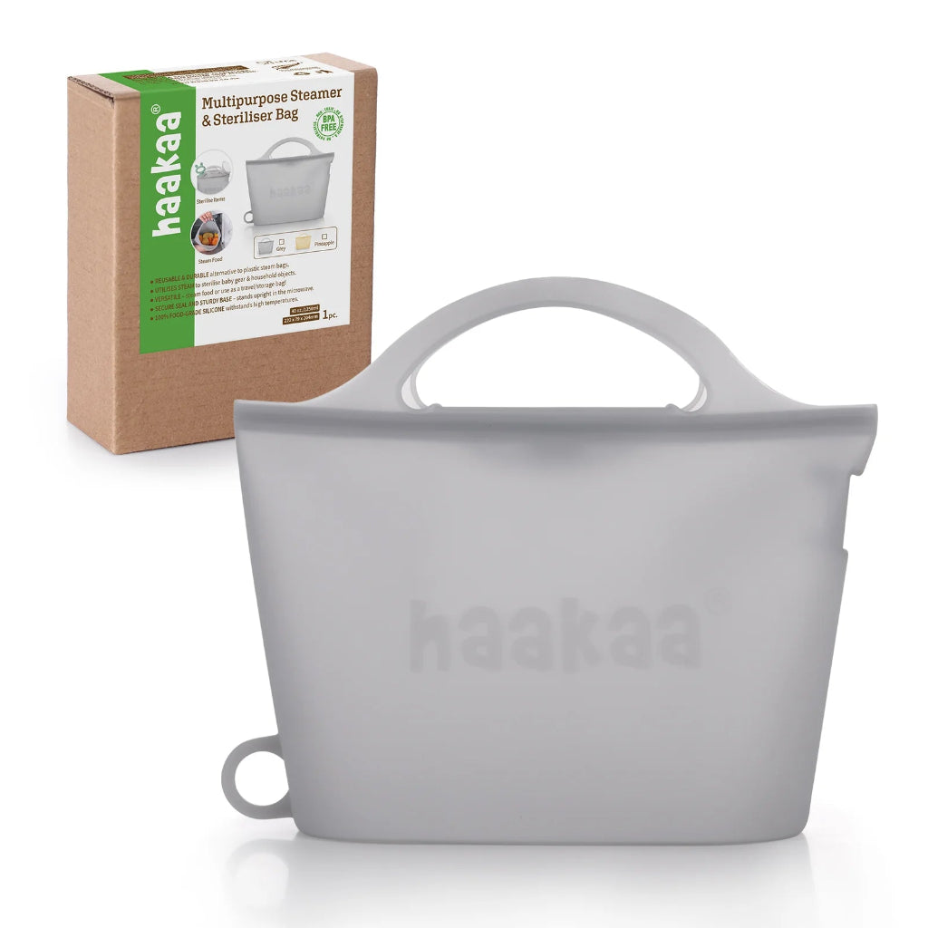 Go-For-Zero-Australia-Haakaa-New-Zealand-Steamer-And-Steriliser-Bag-900ml-Grey