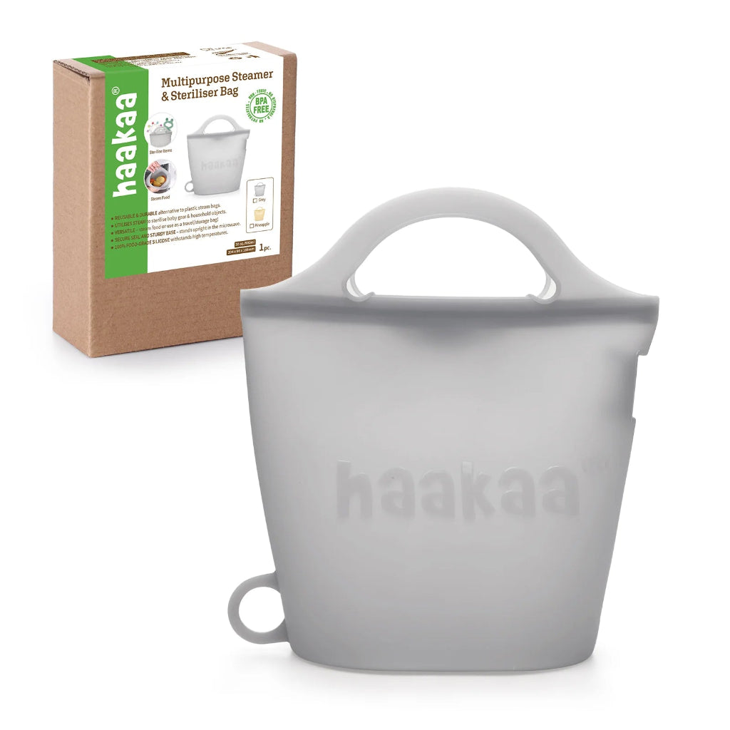 Go-For-Zero-Australia-Haakaa-New-Zealand-Steamer-And-Steriliser-Bag-900ml-Grey