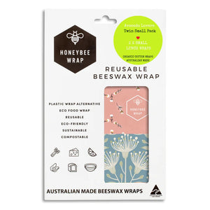 Go-For-Zero-Australia-Honeybee-Wrap-Australia-Reusable-Beeswax-Wraps-Avocado-Lovers-Twin-Pack-Neutrals-Range