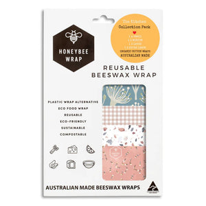Go-For-Zero-Australia-Honeybee-Wrap-Australia-The-Kitchen-Collection-Pack-Reusable-Beeswax-Wraps-Neutral-Range