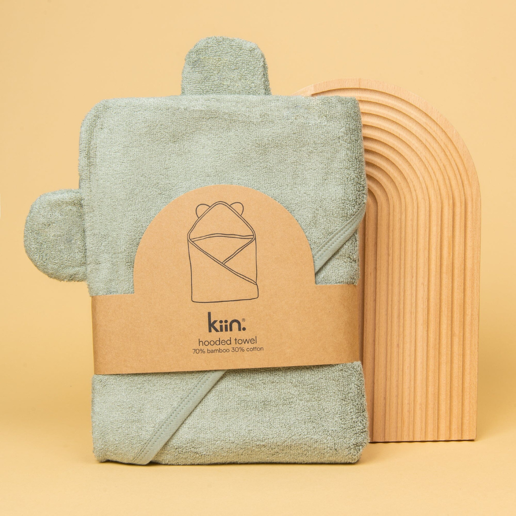 Go-For-Zero-Australia-Kiin-Baby-Australia-Hooded-Towel-Sage