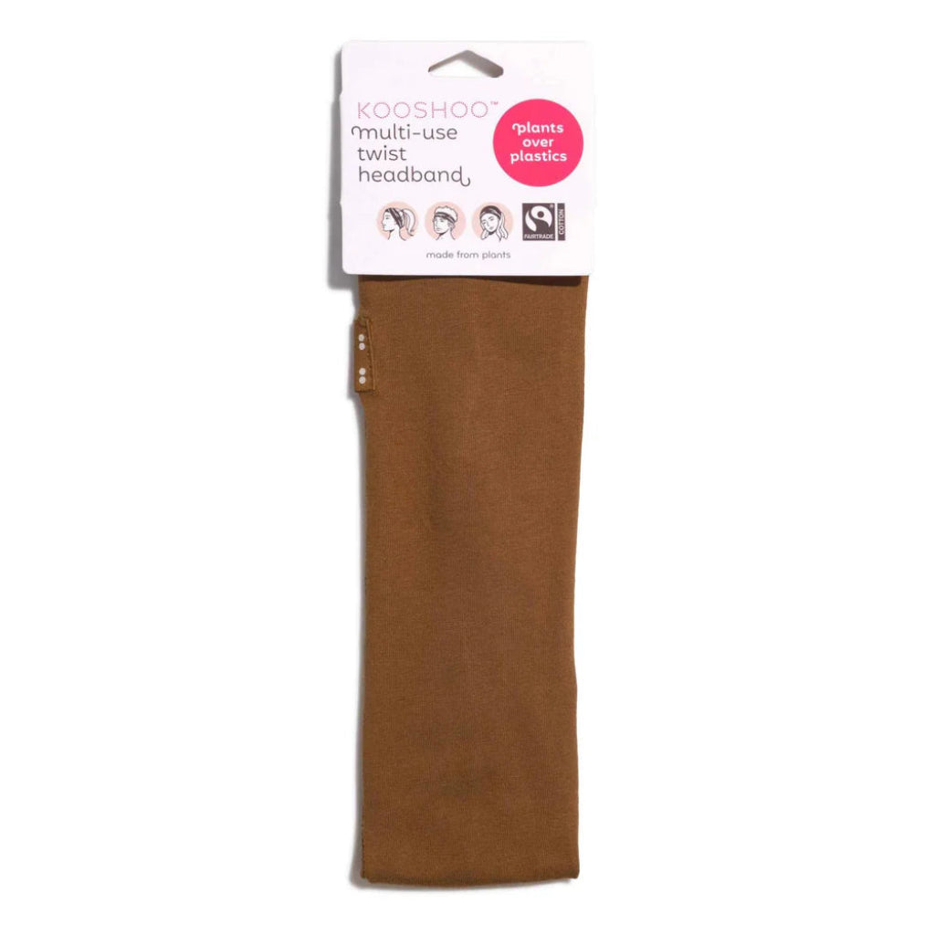 Go-For-Zero-Australia-Kooshoo-New-Zealand-Organic-Twisted-Headband-Cocoa-Brown-Front
