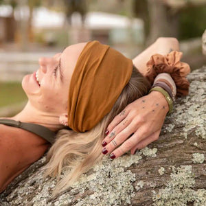 Go-For-Zero-Australia-Kooshoo-New-Zealand-Organic-Twisted-Headband-Cocoa-Brown-Styled