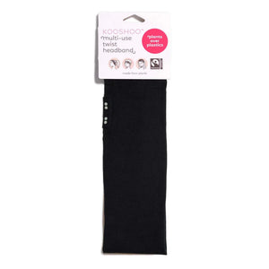 Go-For-Zero-Australia-Kooshoo-New-Zealand-Organic-Twisted-Headband-Jet-Black-Front