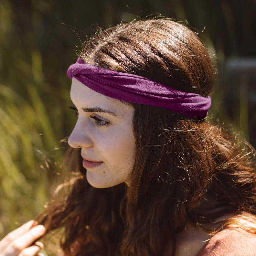 Go-For-Zero-Australia-Kooshoo-New-Zealand-Organic-Twisted-Headband-Wild-Beet-Styled-2