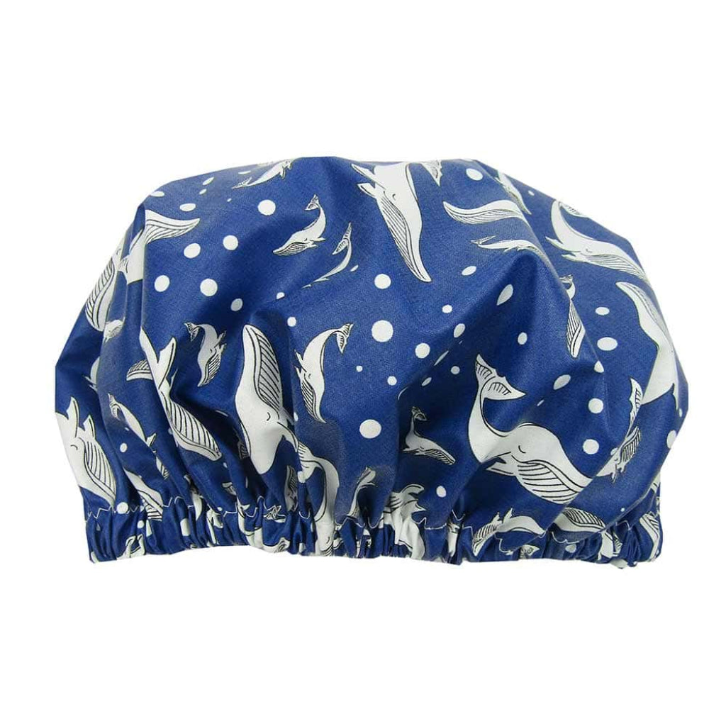 Go-For-Zero-Australia-Laminated-Cotton-Shop-Reusable-Shower-Cap-Whales