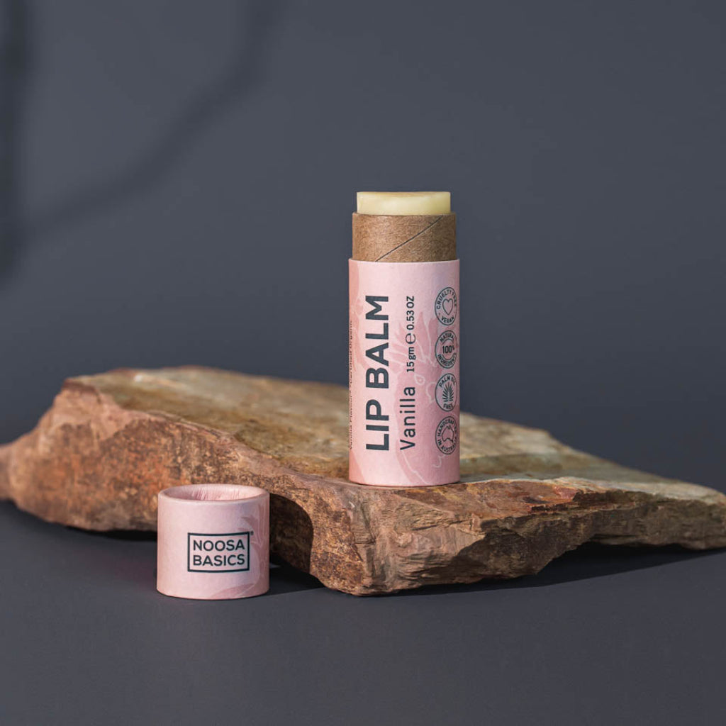 Go-For-Zero-Australia-Noosa-Basics-Vegan-Lip-Balm-Vanilla-Flavour-Compostable-Tube-Styled