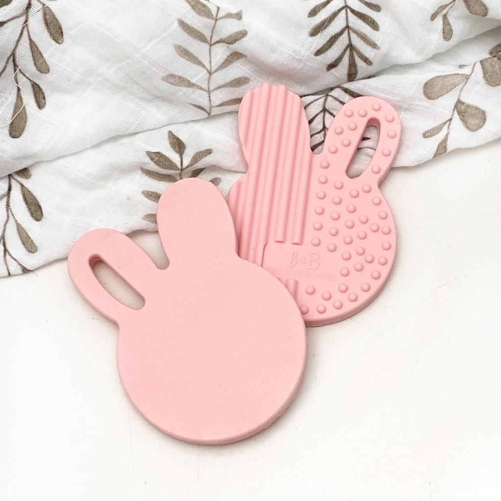 Go-For-Zero-Australia-One-Chew-Three-Australia-Silicone-Bunny-Teether-Pink