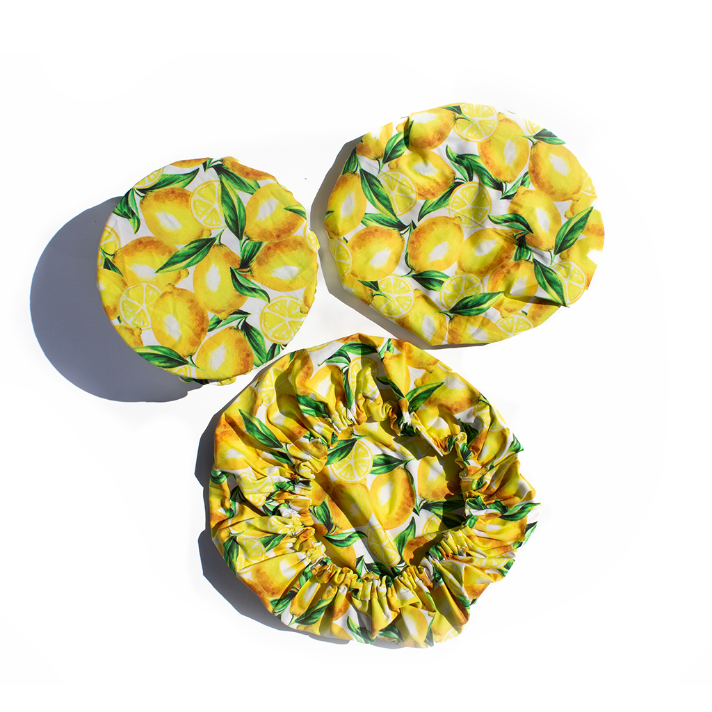 Go-For-Zero-Australia-Planet-Revive-Australia-Reusable-Fabric-Bowl-Covers-Set-of-3-Lemon