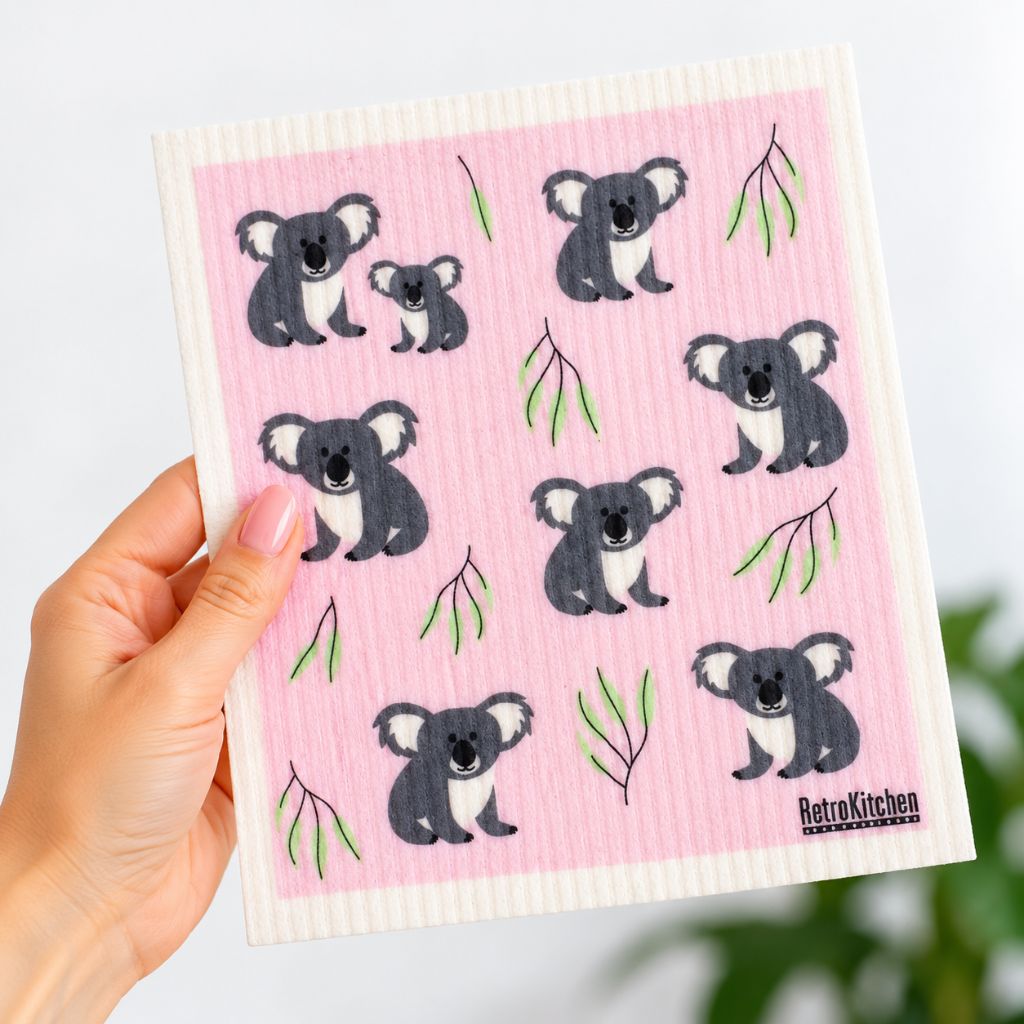Go-For-Zero-Australia-Rerokitchen-Australia-Cellulouse-Dish-Cloth-Koalas-In-Hand