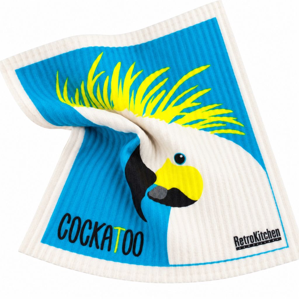 Go-For-Zero-Australia-Retro-Kitchen-Cellulose-Dishcloth-Cockatoo