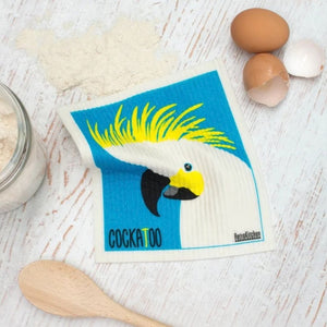 Go-For-Zero-Australia-Retro-Kitchen-Cellulose-Dishcloth-Cockatoo-Styled