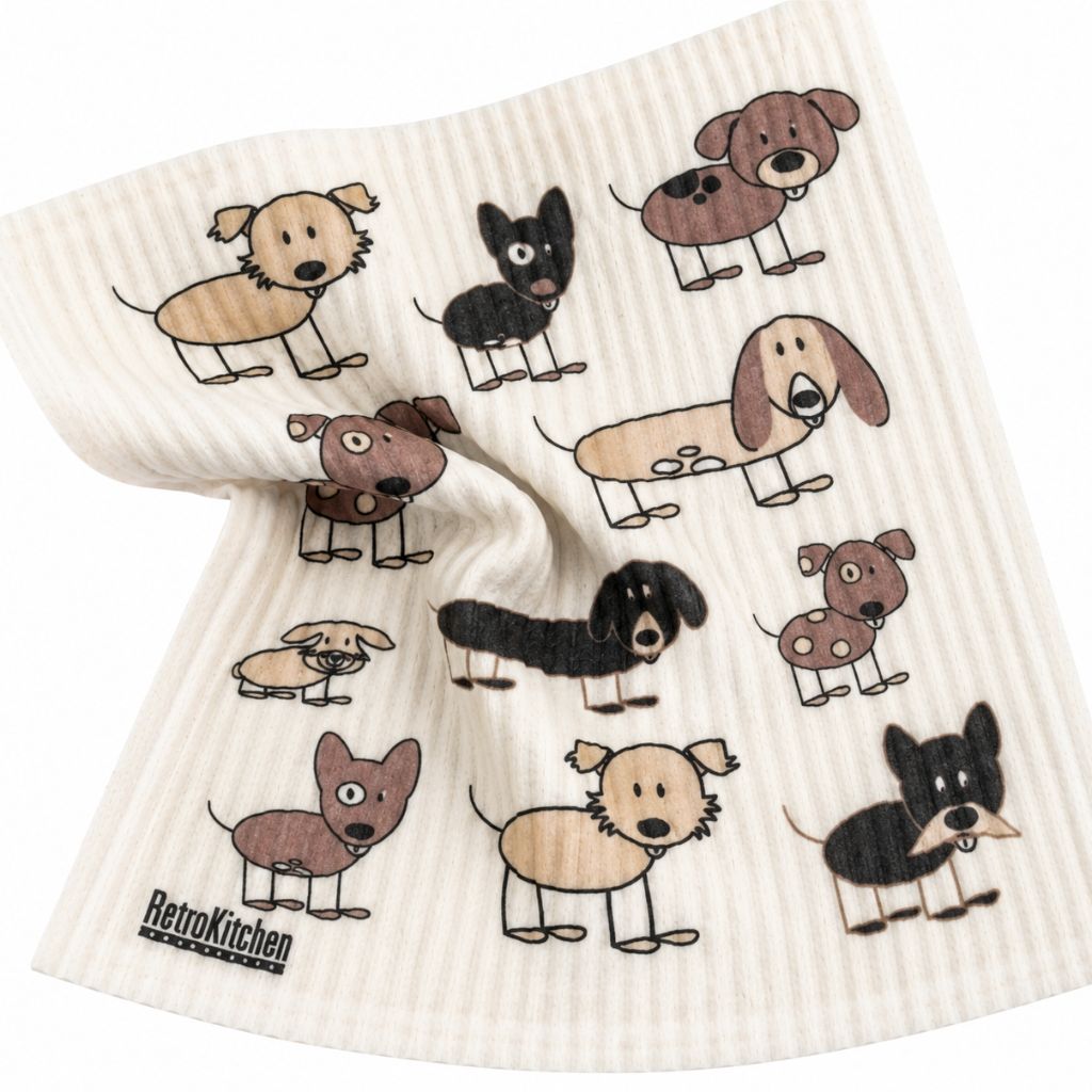 Go-For-Zero-Australia-Retro-Kitchen-Cellulose-Dishcloth-Dogs