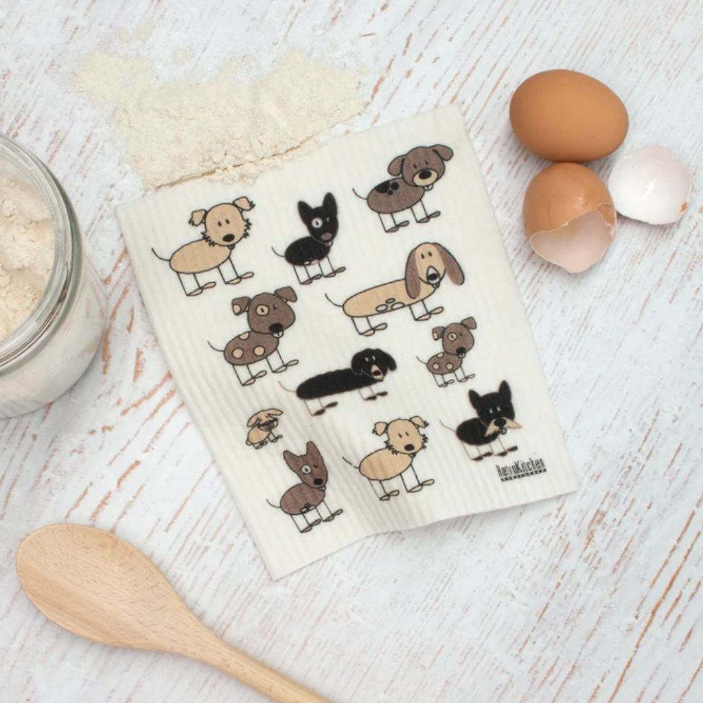 Go-For-Zero-Australia-Retro-Kitchen-Cellulose-Dishcloth-Dogs-Styled