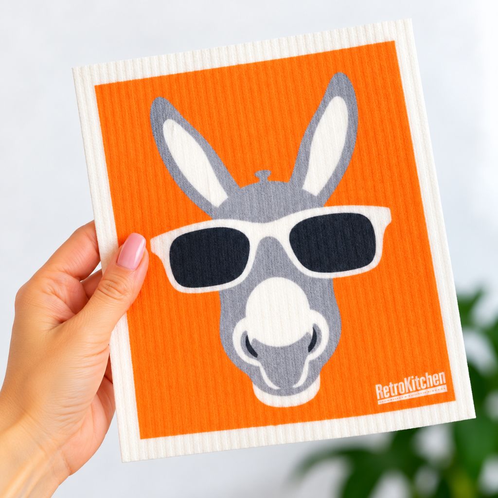 Go-For-Zero-Australia-Retro-Kitchen-Cellulose-Dishcloth-Donkey-In-Hand