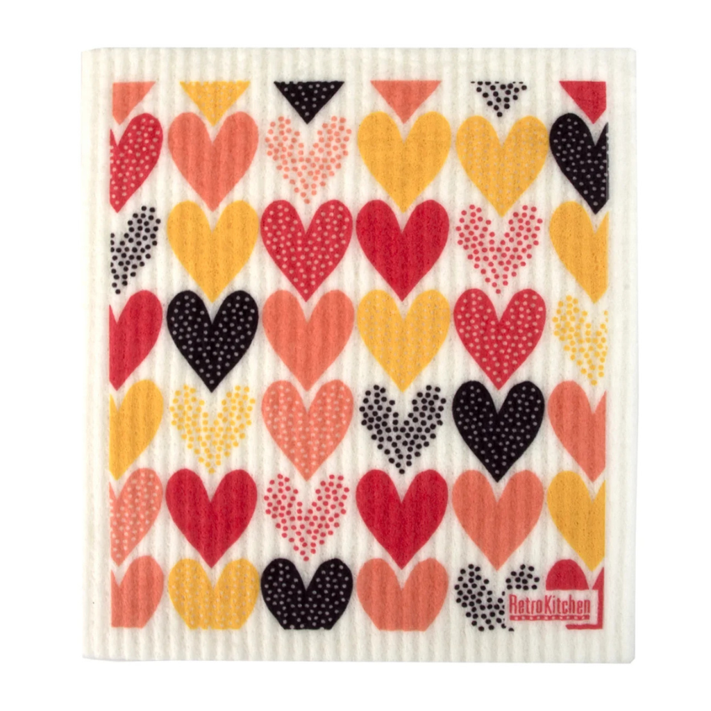 Go-For-Zero-Australia-Retro-Kitchen-Cellulose-Dishcloth-Heart