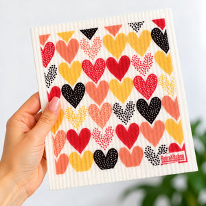 Go-For-Zero-Australia-Retro-Kitchen-Cellulose-Dishcloth-Hearts-In-Hand