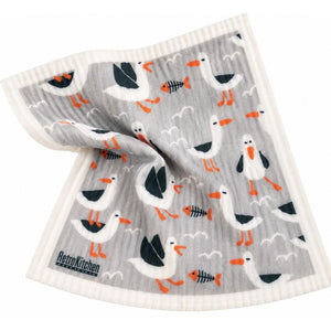 Go-For-Zero-Australia-Retro-Kitchen-Cellulose-Dishcloth-Seagulls-Scrunch